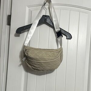 Quilted Tan Crossbody Bag